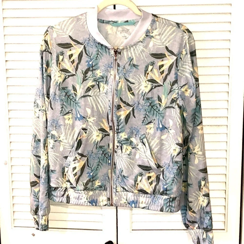 Old Navy Active light tropical design blue jacket Small
